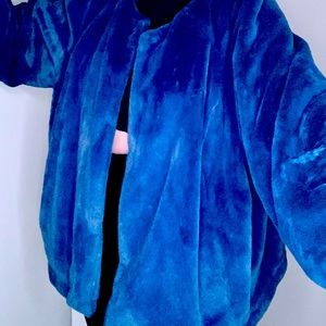Blue Faux Fur Coat
